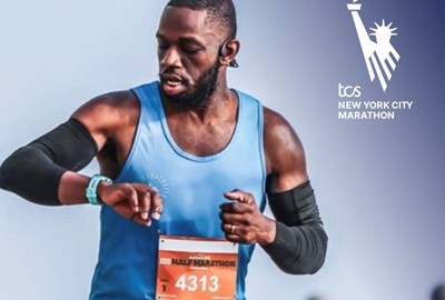 Team Inspire member Ayo Akinmoladun running a half marathon